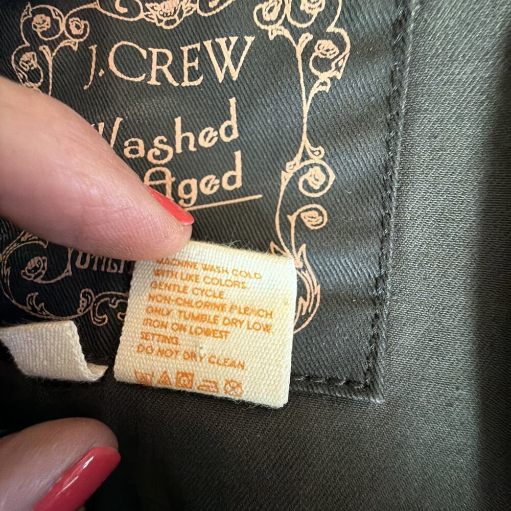 J. Crew Womens Utility Jacket Barbour Waxed Small Washed Aged Black urban rugged - Picture 13 of 14